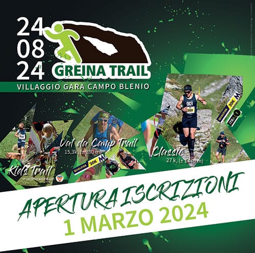 greina trail apertura iscrizioni 2024 - 7a edizione